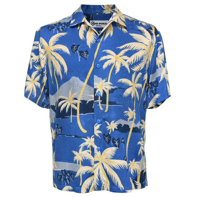 Camisa retro para hombre - Palm Blue - jamsworld.com