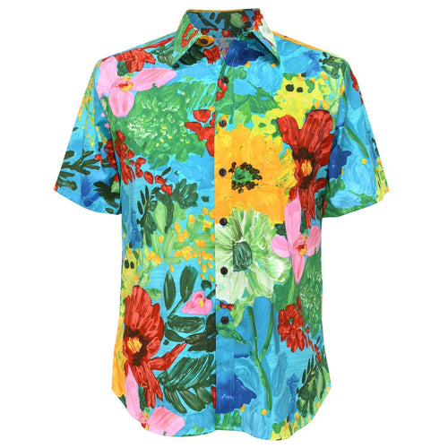 Men's Slim Fit Cotton Shirt - Joy Flower - jamsworld.com