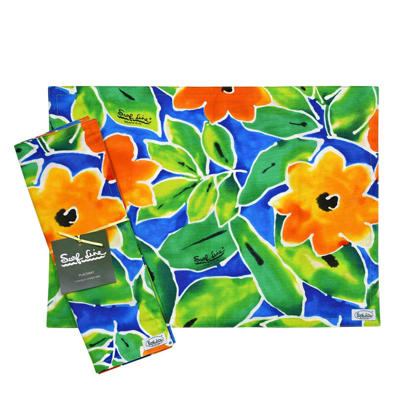 Napperon Réversible Surf Line Hawaii (Ensemble de 2) - Fleur Étoile Bleu
