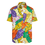 Camisa de corte moderno de algodón Hawaii Surf Line para hombre - Tiki Leaf Purple - jamsworld.com