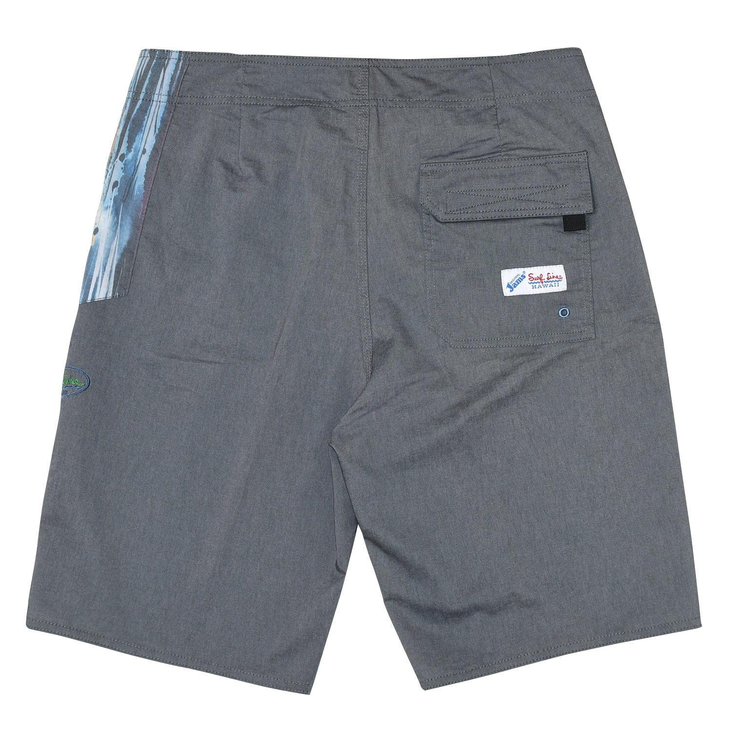 Men's Classic Solid Boardshort - Black/Gray Trail Blazer - jamsworld.com