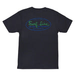 T-shirt ovale avec logo Surf Line Hawaii en détresse - jamsworld.com