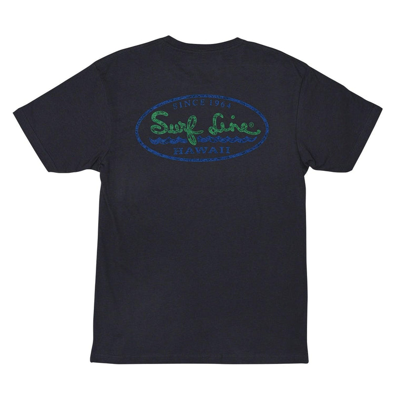 T-shirt ovale avec logo Surf Line Hawaii en détresse - jamsworld.com