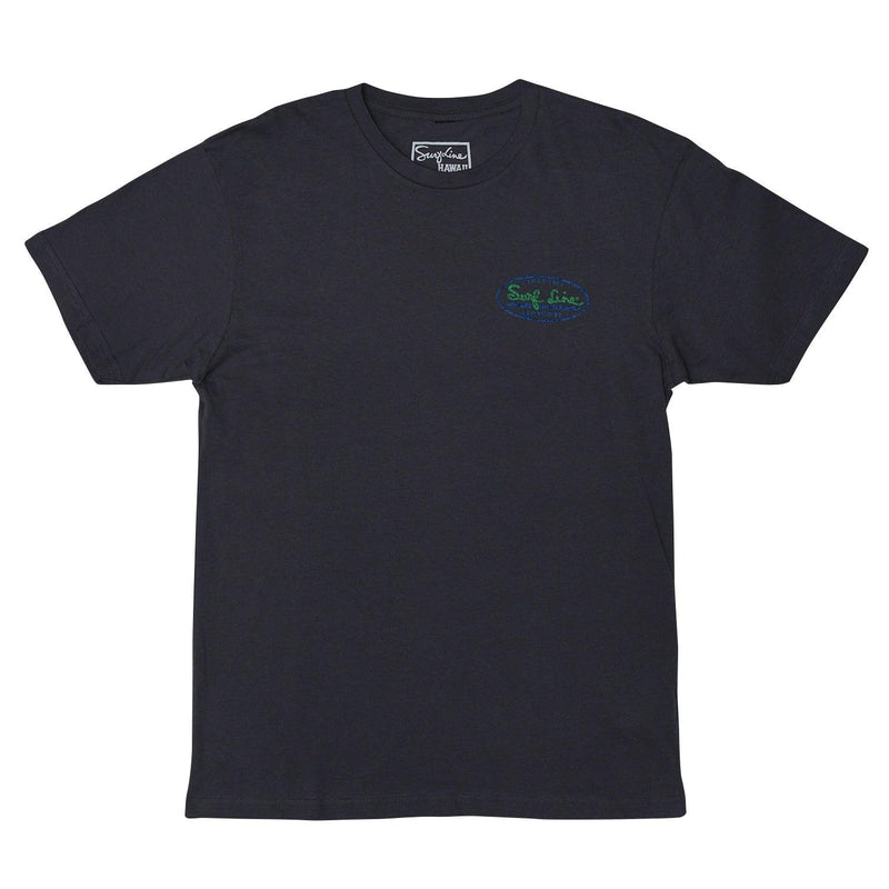 T-shirt ovale avec logo Surf Line Hawaii en détresse - jamsworld.com