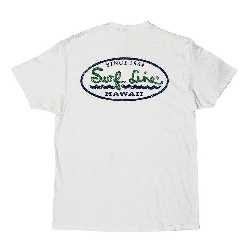 T-shirt ovale avec logo Surf Line Hawaii en détresse - jamsworld.com