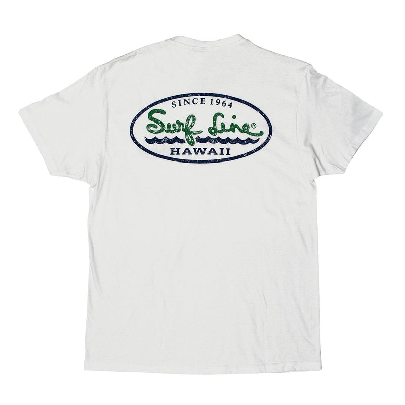 Oval Distressed Surf Line Hawaii Logo Tee - jamsworld.com