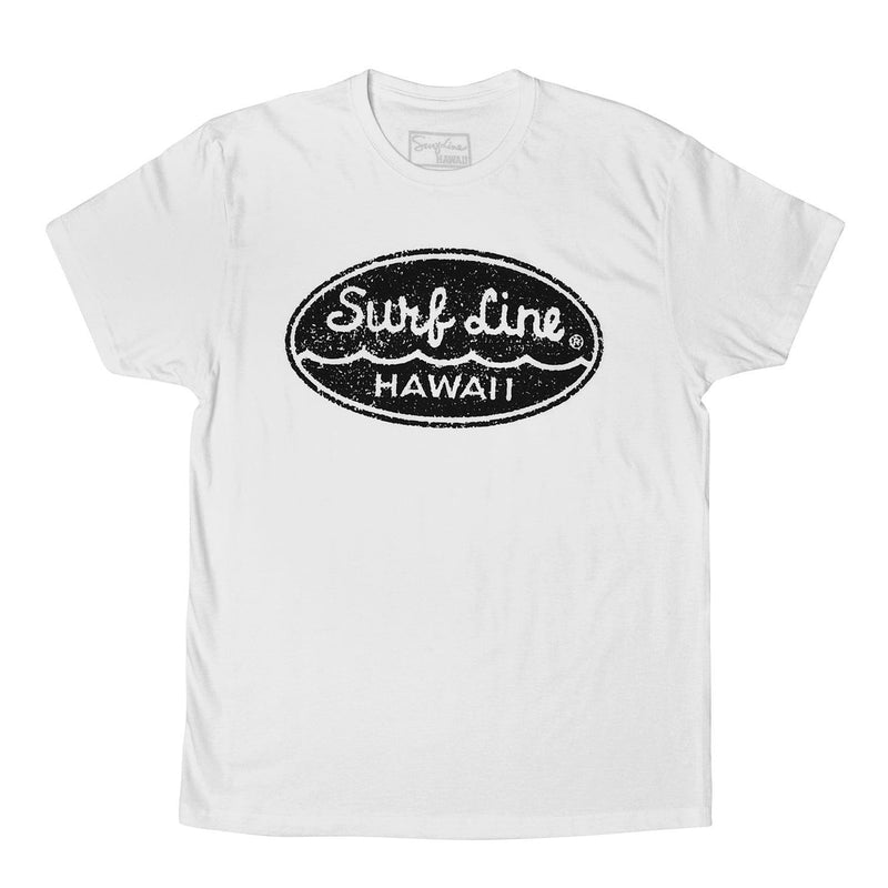 椭圆形冲浪线夏威夷文字徽标 T 恤 - jamsworld.com