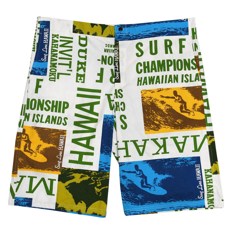 Makaha Long Short Surf Contest White