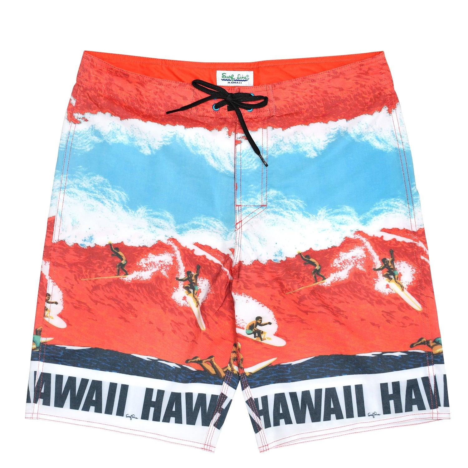 男士经典短裤 - Big Wave 红色 - jamsworld.com