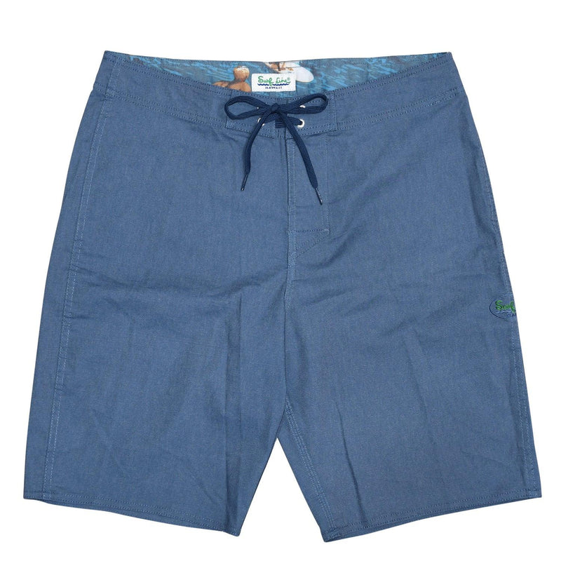 Boardshort clásico sólido para hombre - Navy Big Wave - jamsworld.com