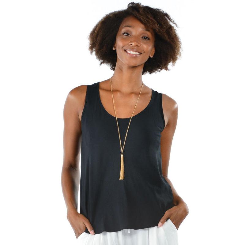 Camiseta sin mangas sólida - Negra - jamsworld.com