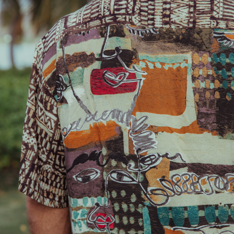 Camisa de hombre Mix Print - Kahili Brown
