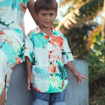 Camisa de rayón para niños: XS(4/5 - L(12/14) - Flamingo Beach