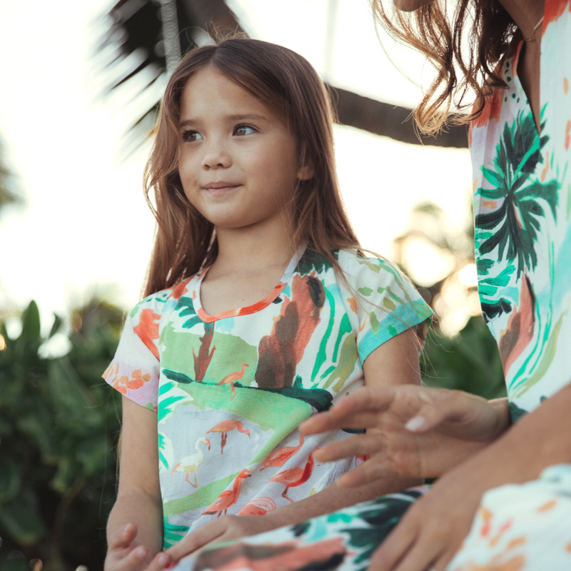 Vestido Hattie para niña: XS(4/5) - L(12/14) - Flamingo Beach