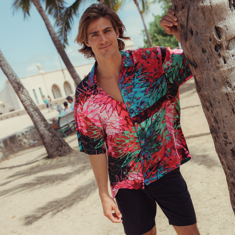 Chemise rétro pour homme - Ciel de feu