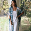 Kimono Jacket - Lau Kala Teal - jamsworld.com