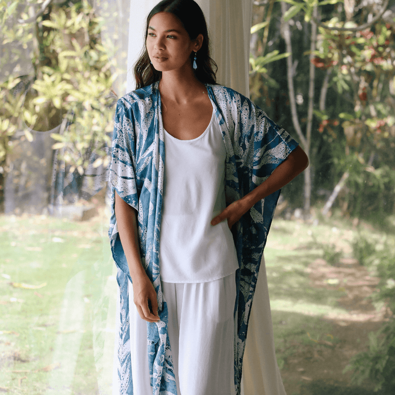 Chaqueta Kimono - Lau Kala Teal - jamsworld.com