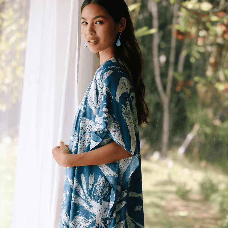 Chaqueta Kimono - Lau Kala Teal - jamsworld.com