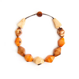 Tagua Nut Regina Necklace - Orange Combo