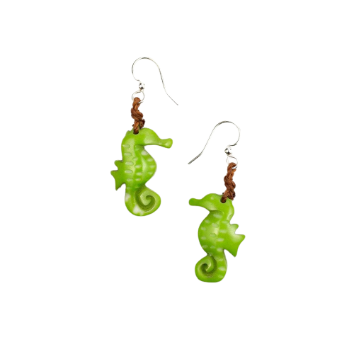 Aretes Cali Caballito de Mar Nuez de Tagua - Lima