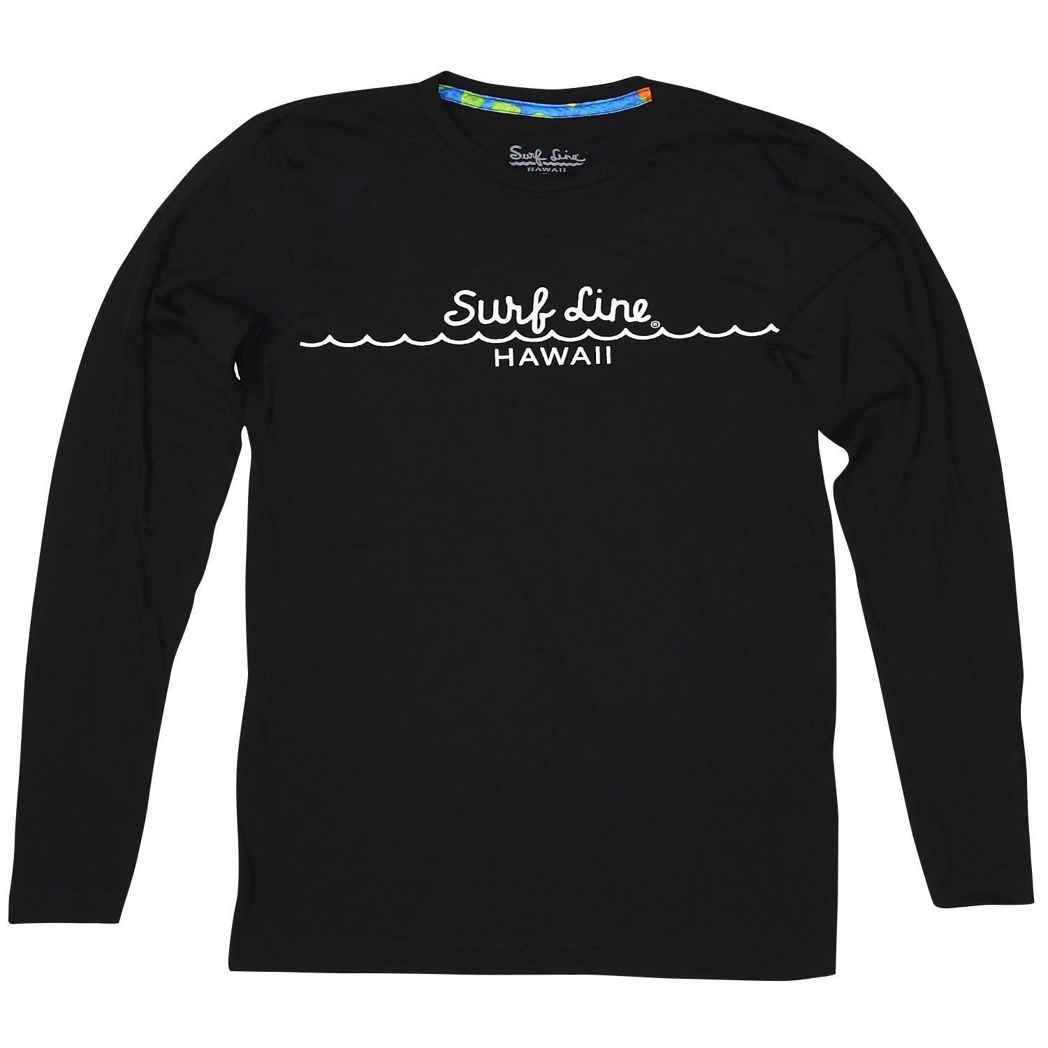 Surf Line Hawaii 长袖迷你波浪徽标 T 恤 - 黑色 - jamsworld.com