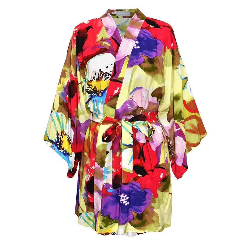 Short Kimono Robe - Flower Splash - jamsworld.com