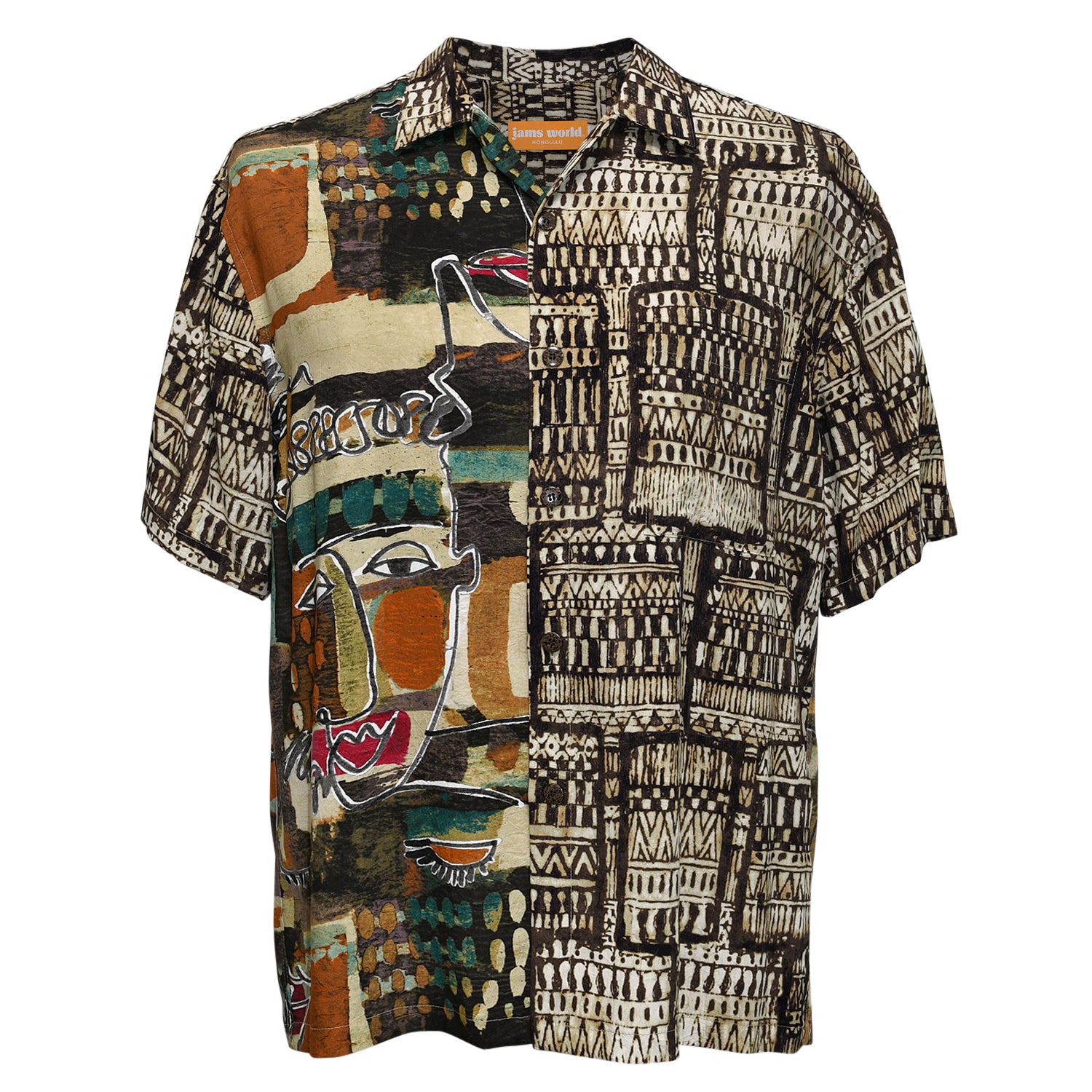 Chemise Homme Mix Imprimé - Kahili Marron