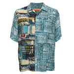 Chemise homme mélange d'imprimés - Kahili sarcelle