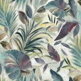  tropical leaf patterned fabric swatch