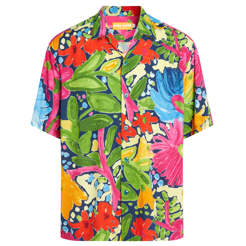 Men's Retro Shirt - Flower Party Navy