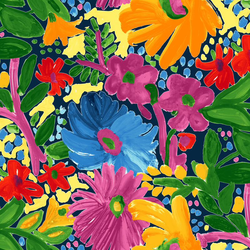 Men's Retro Shirt - Flower Party Navy