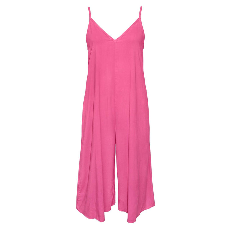 Solid Easy Jumpsuit - Cherry Pink - jamsworld.com