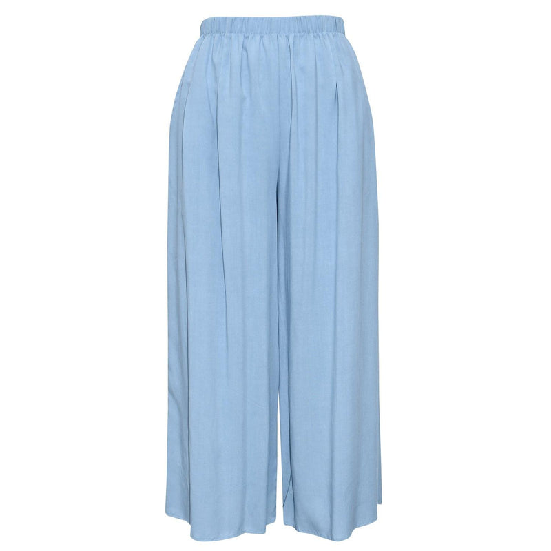 Solid Wide Leg Crop - Blue Gray - jamsworld.com